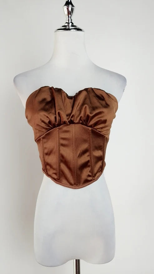 Corset Chic + Blazer Sastre Azul Pastel + Pantalón sastre beige /OUTEV91