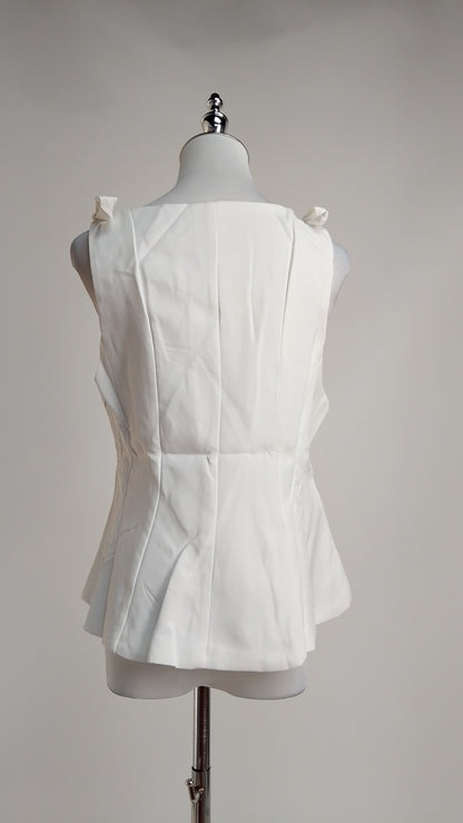 Blusa Blanca Sin Mangas / ANB26103