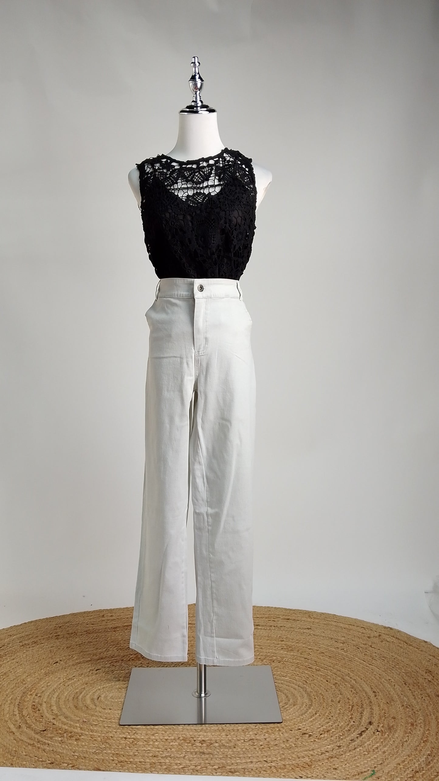 Pantalón Blanco Recto Clásico / ANE1001-48