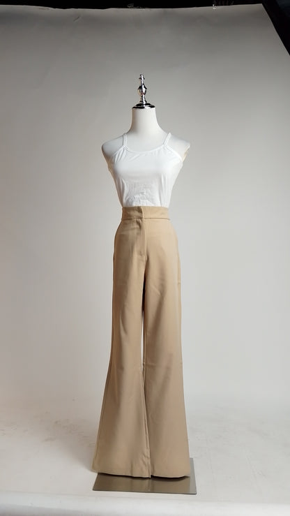 Top Halter Animal Print con Espalda Descubierta + Pantalón sastre beige /OUTEV77
