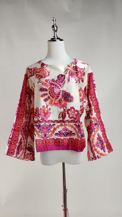 Blusa Estampada Flores fucsia / ANB26102