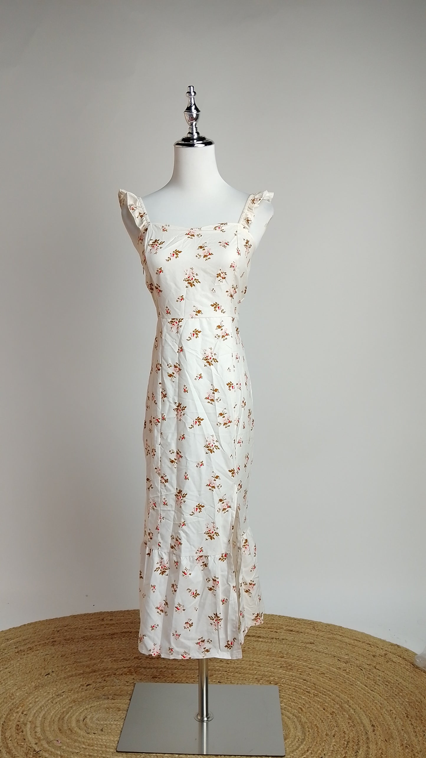 Vestido Midi Floral Blanco / L67A