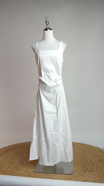 Vestido Blanco Minimalista Midi / L71A
