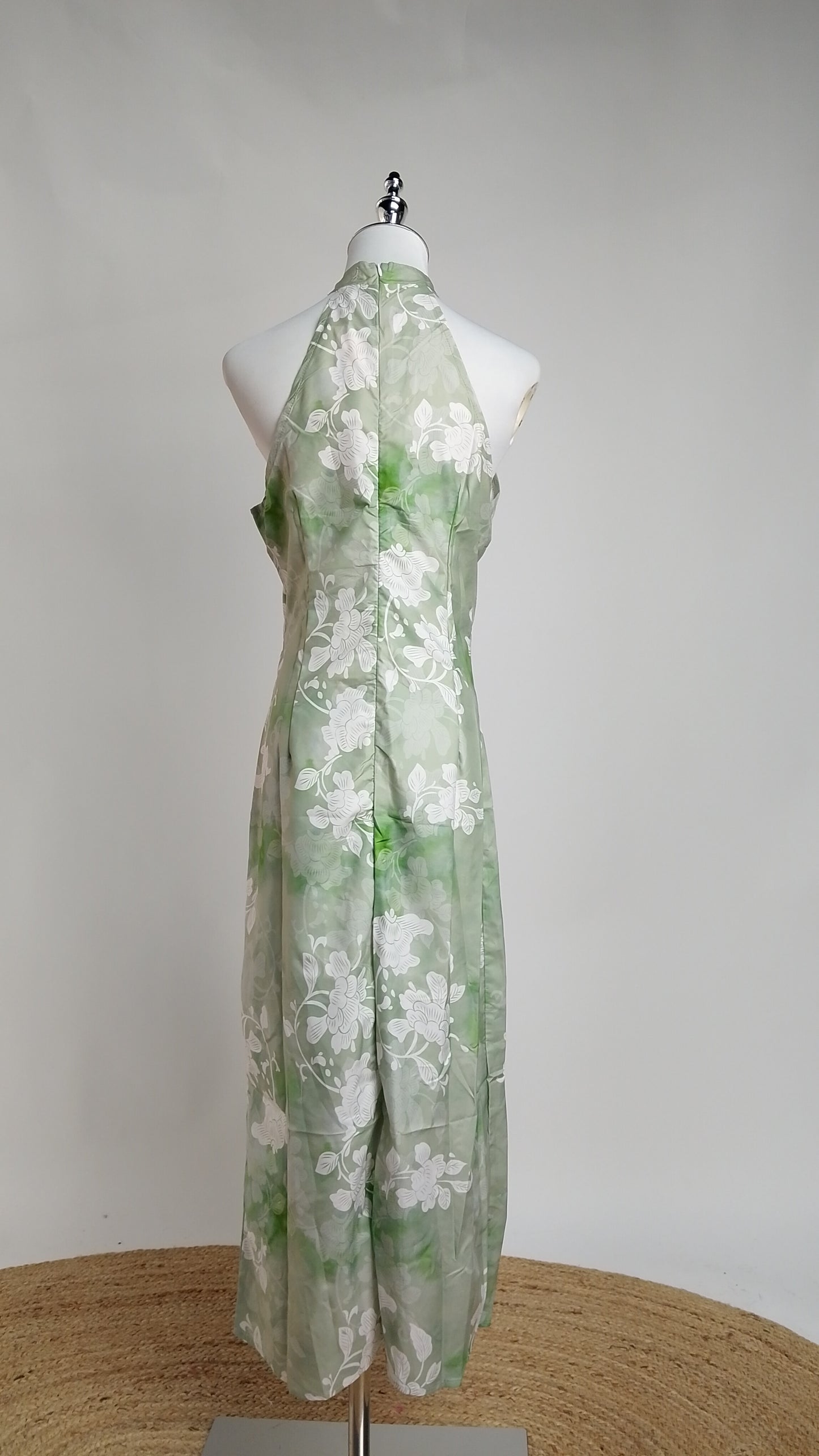Vestido Floral Verde Midi / L74A