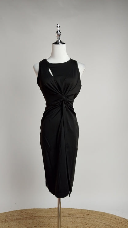 Vestido Negro Midi Elegante / L87A