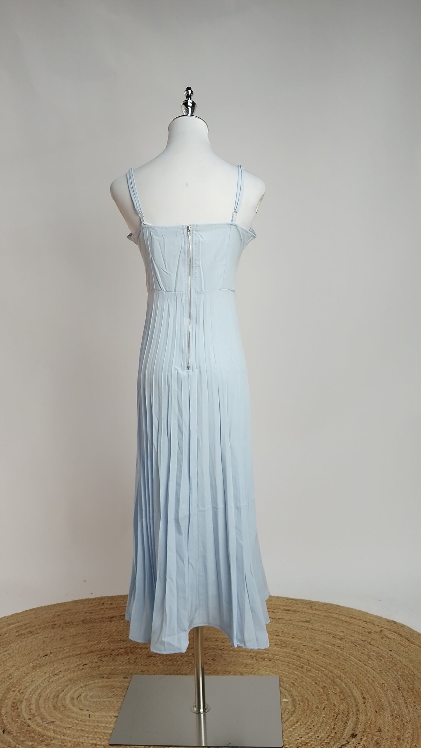 Vestido Celeste de Tirantes Maxi / L92A