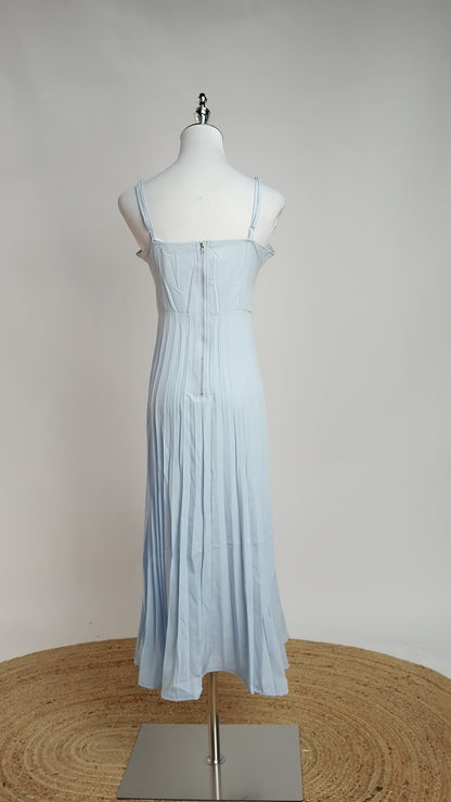 Vestido Celeste de Tirantes Maxi / L92A