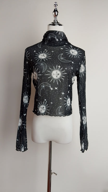 Top negro malla estrellas / L4A