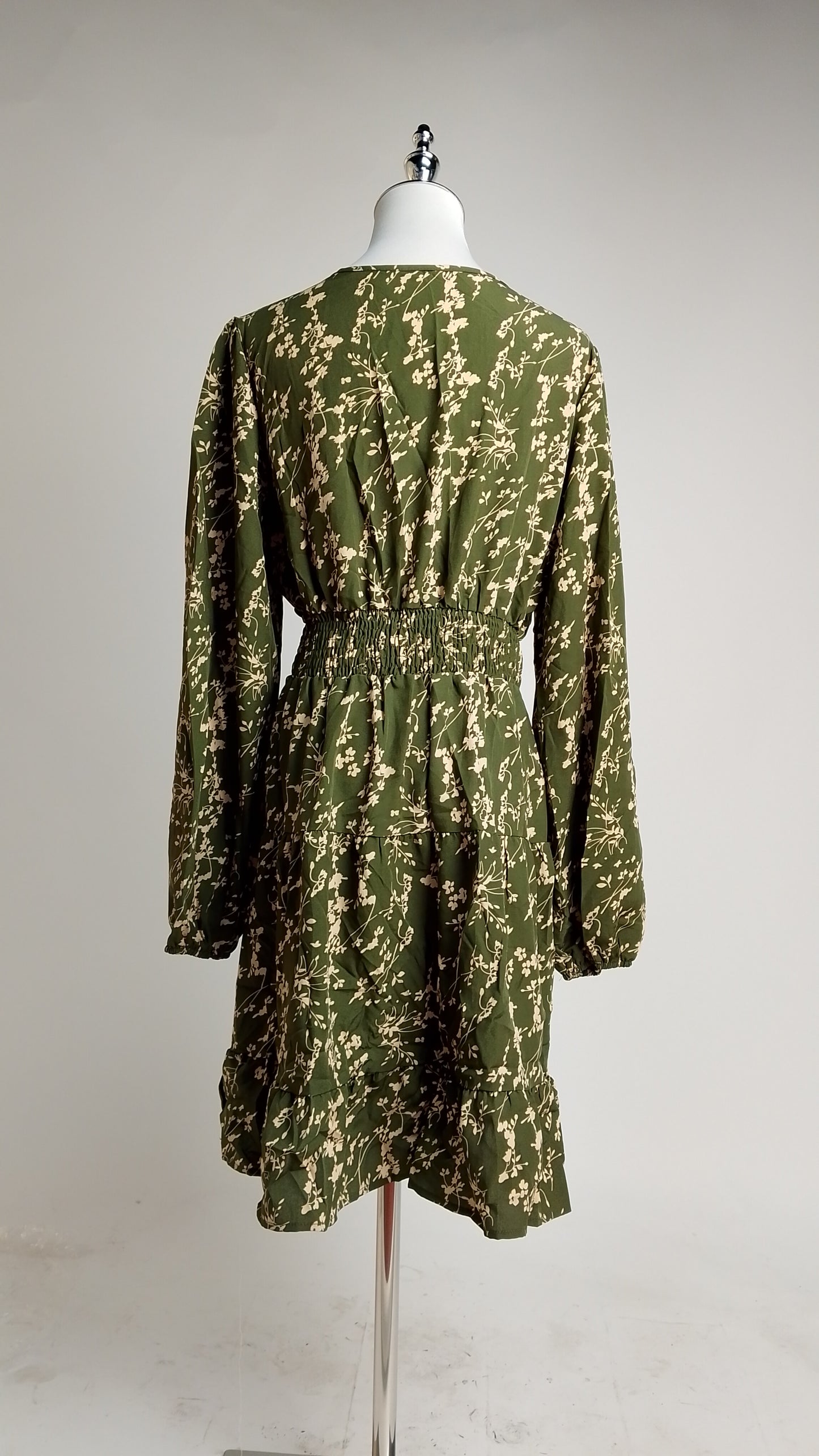 Vestido Verde Oliva Floral / SH102