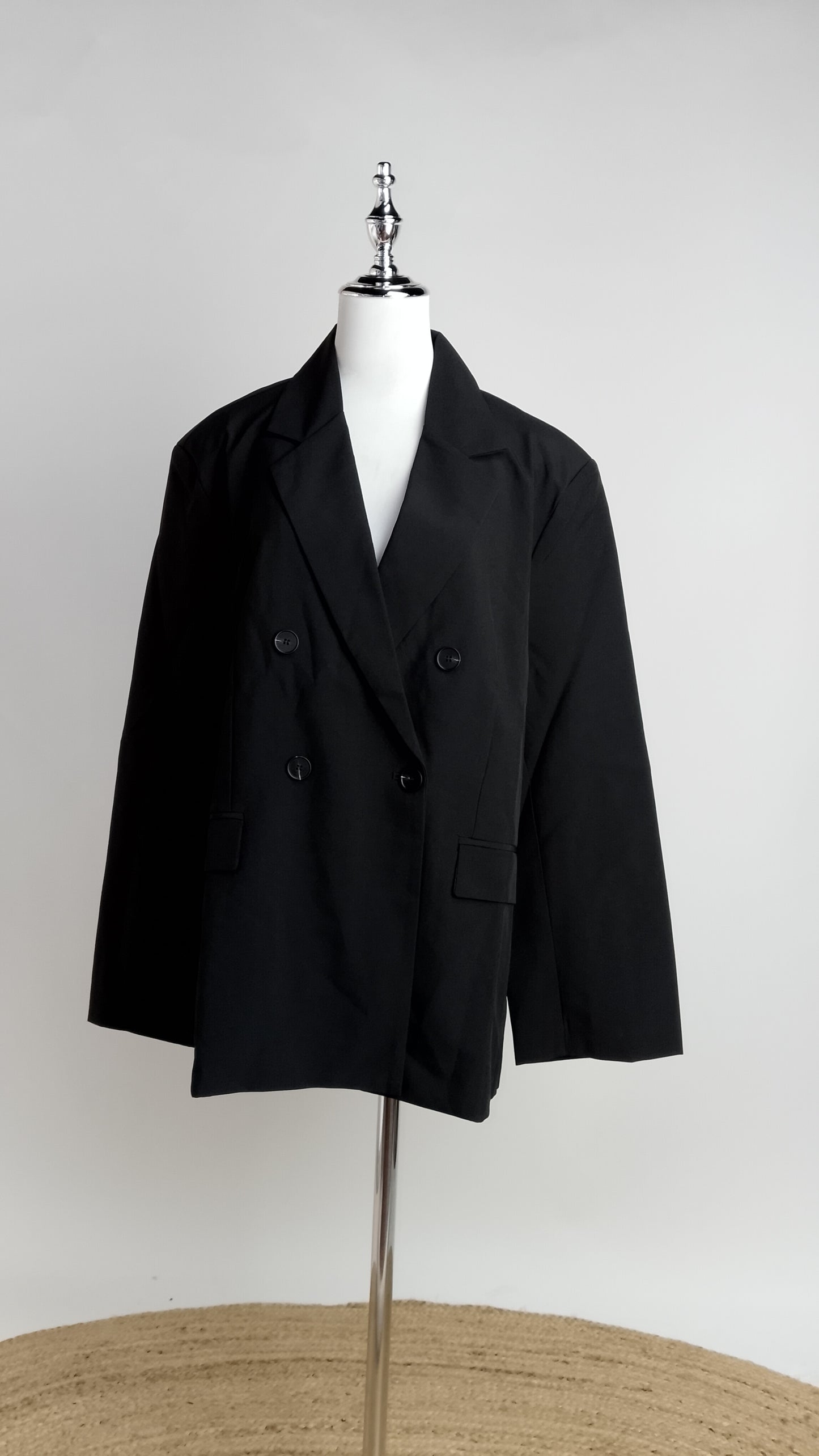 Blazer Negro Largo Elegante / ANBL2656