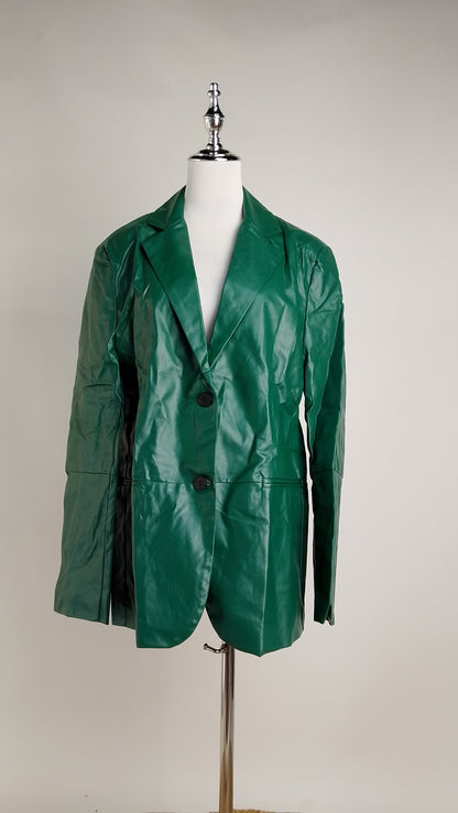 Blazer Verde Oscuro Casual Elegante / ANBL2628