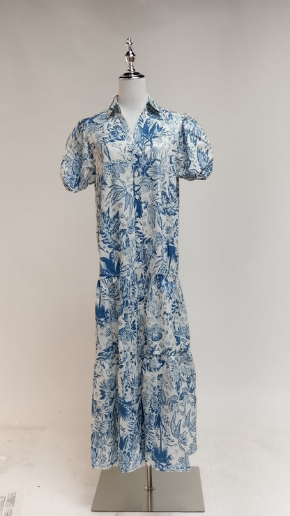 Vestido Azul Floral / SH104