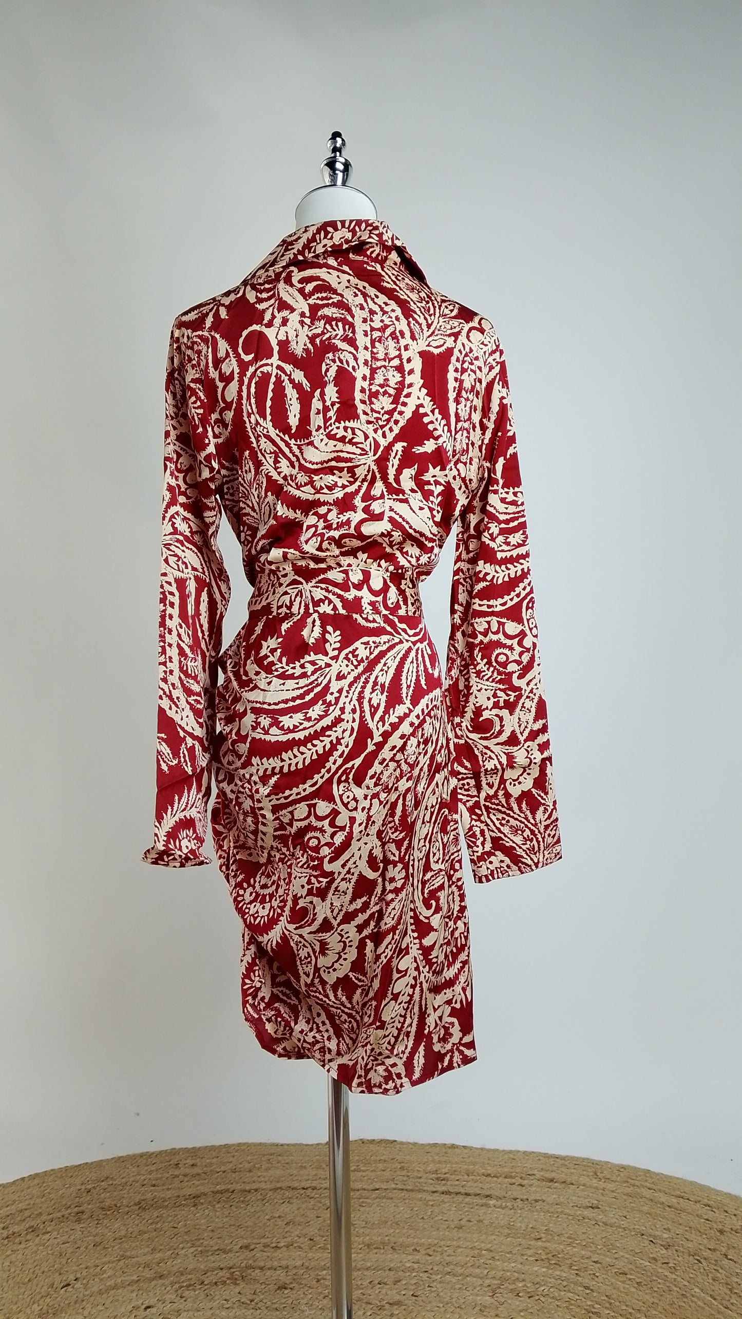 Vestido Rojo Estampado Elegante / NOB28