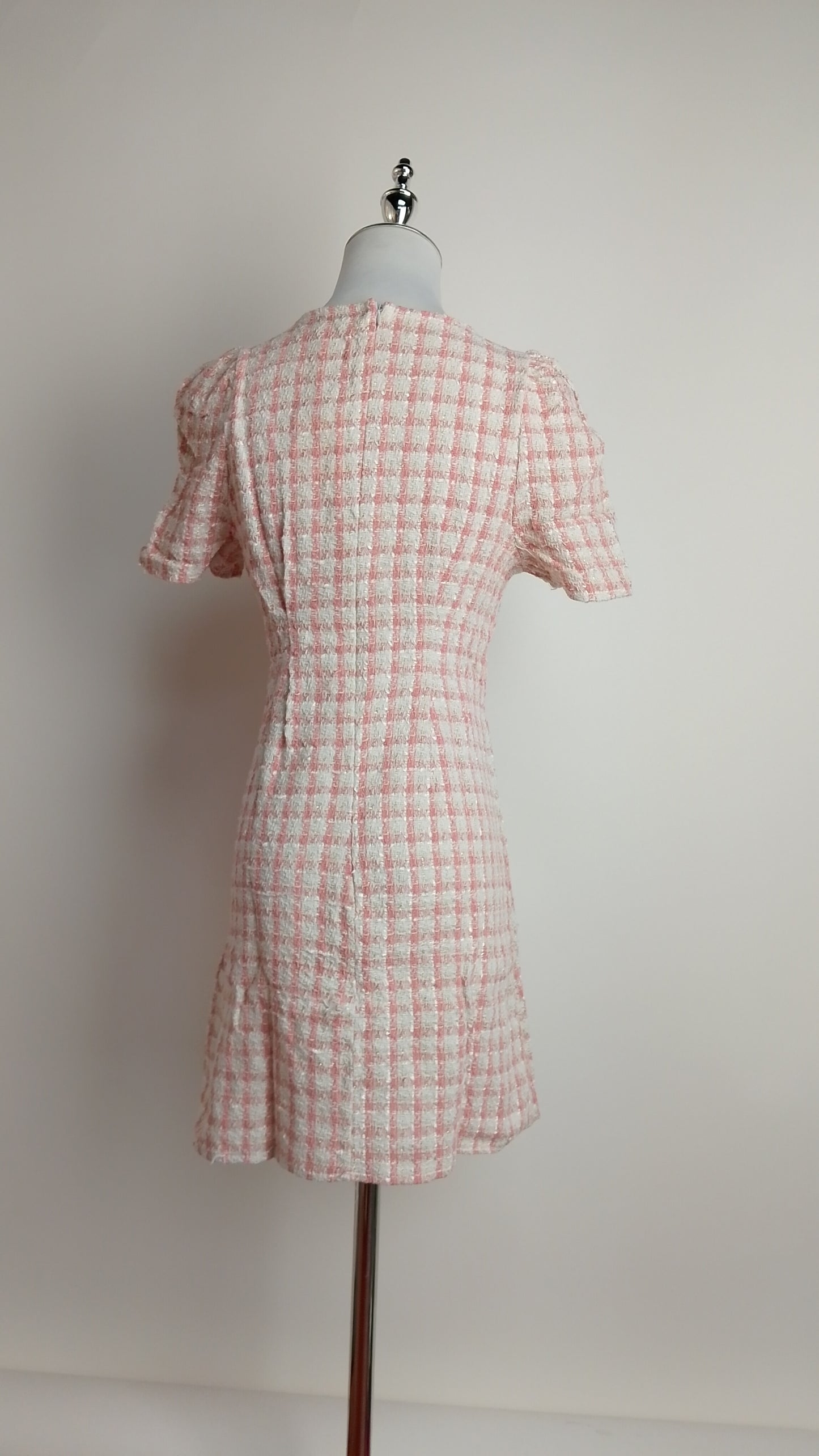 Vestido de cuadros rosa / L52A