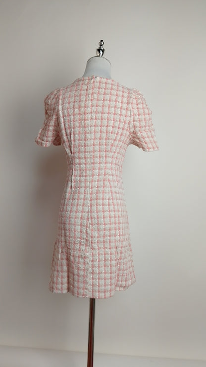 Vestido de cuadros rosa / L52A