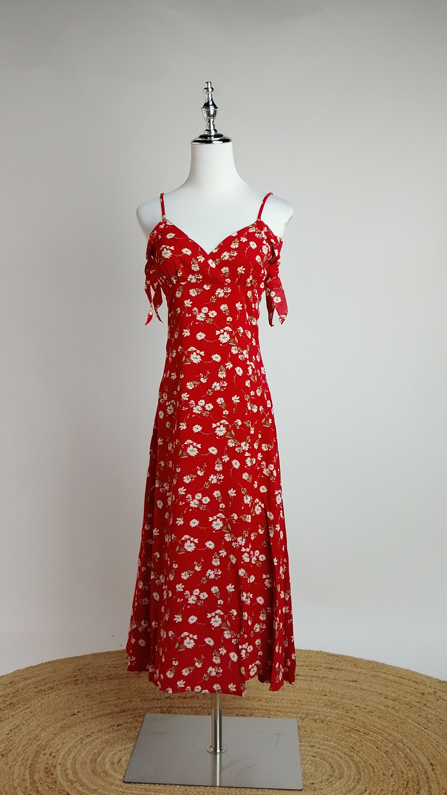 Vestido Casual Floral Rojo Verano / MV01