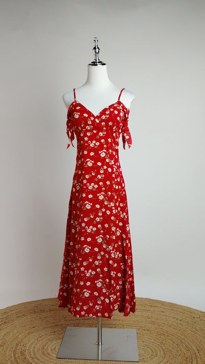 Vestido Casual Floral Rojo Verano / MV01