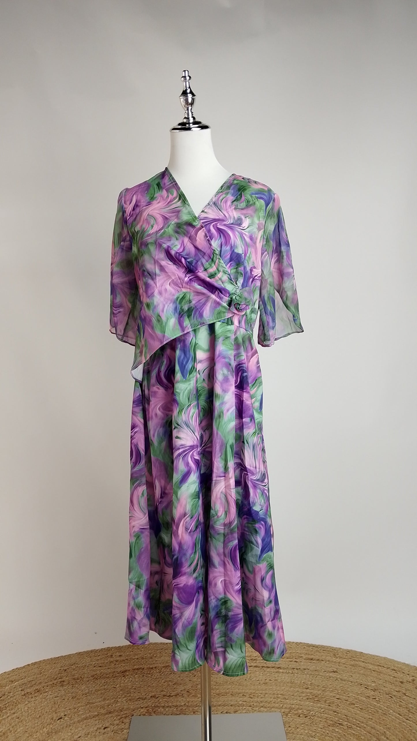 Vestido Floral Largo Transparente Elegante / MV20