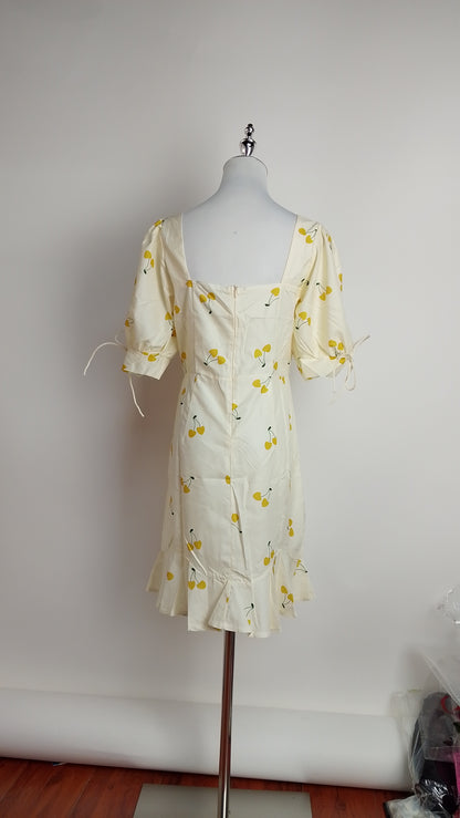 Vestido corto amarillo floral / L21A