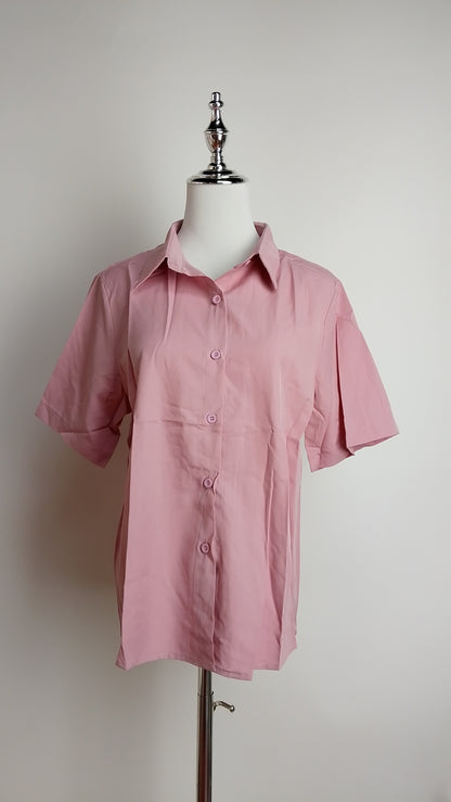 Blusa rosa manga corta / L25A