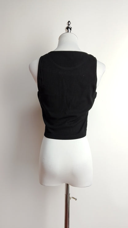 Top negro crop casual / L28A