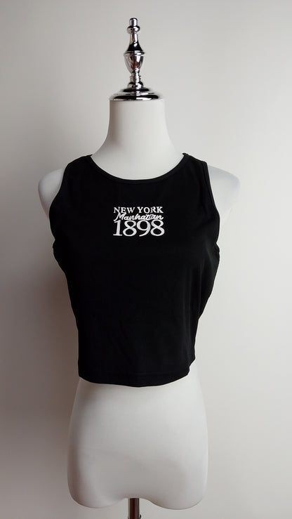 Top negro crop casual / L28A