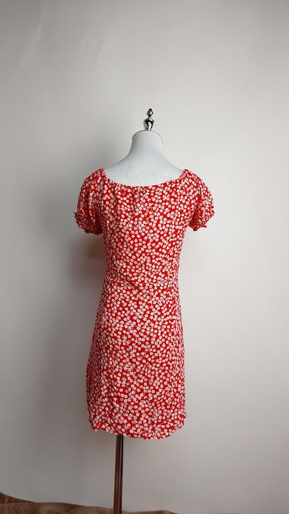 Vestido Rojo Floral / ANU28