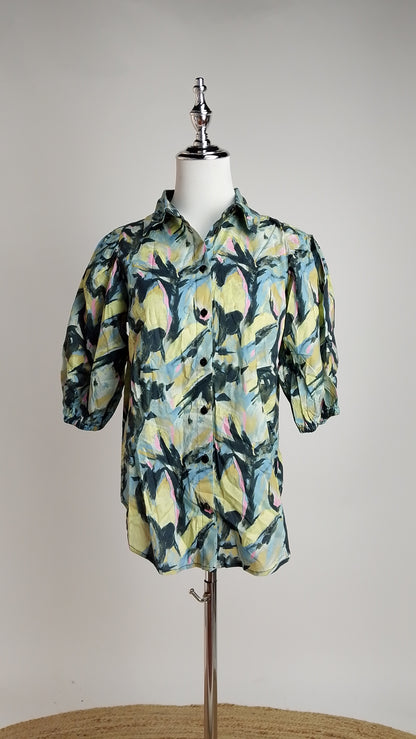 Blusa Verde Estampada Casual / NOB11