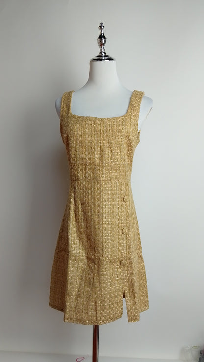 Vestido corto beige textura / L32A