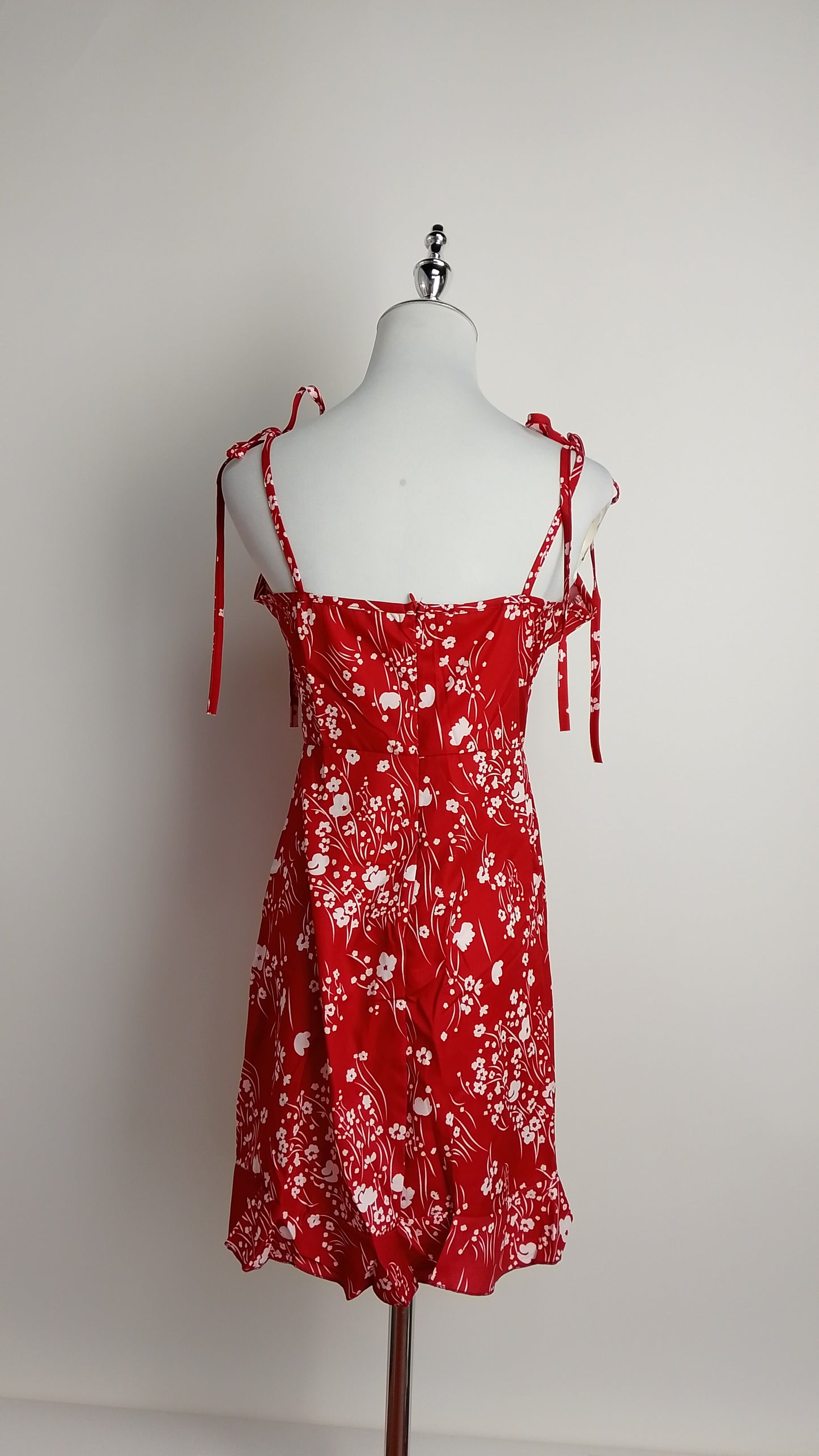 Vestido flores rojo / L53A