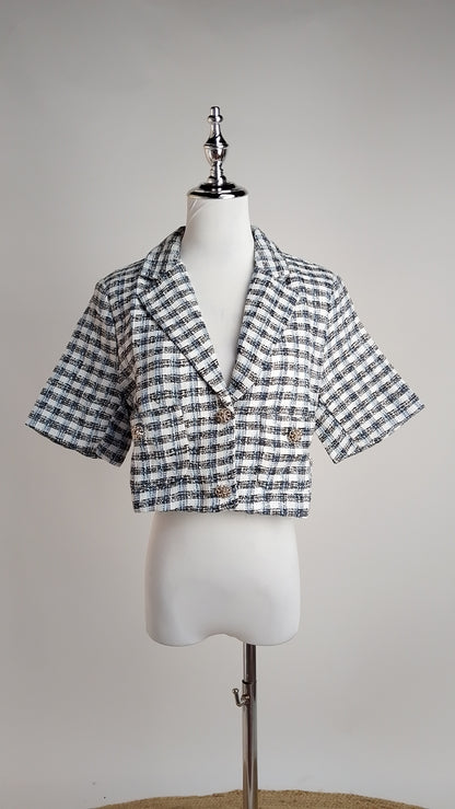Blazer Cuadros Beige Moderno / ANBL2631