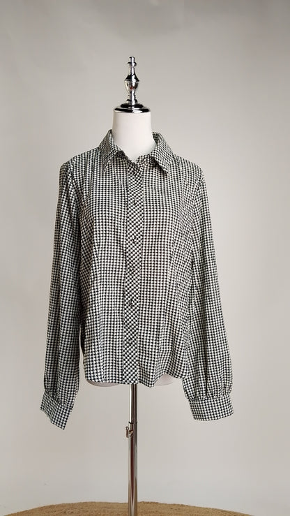Camisa de vestir gris con cuadros / ANB26062