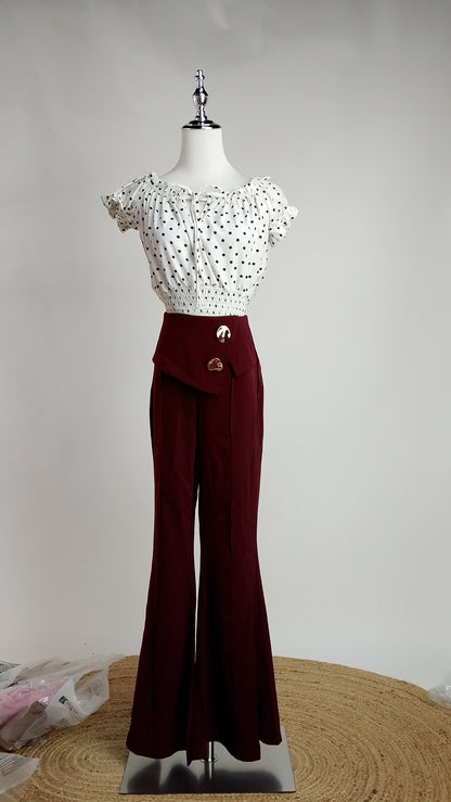 Pantalón rojo vino elegante / ANE1001-40