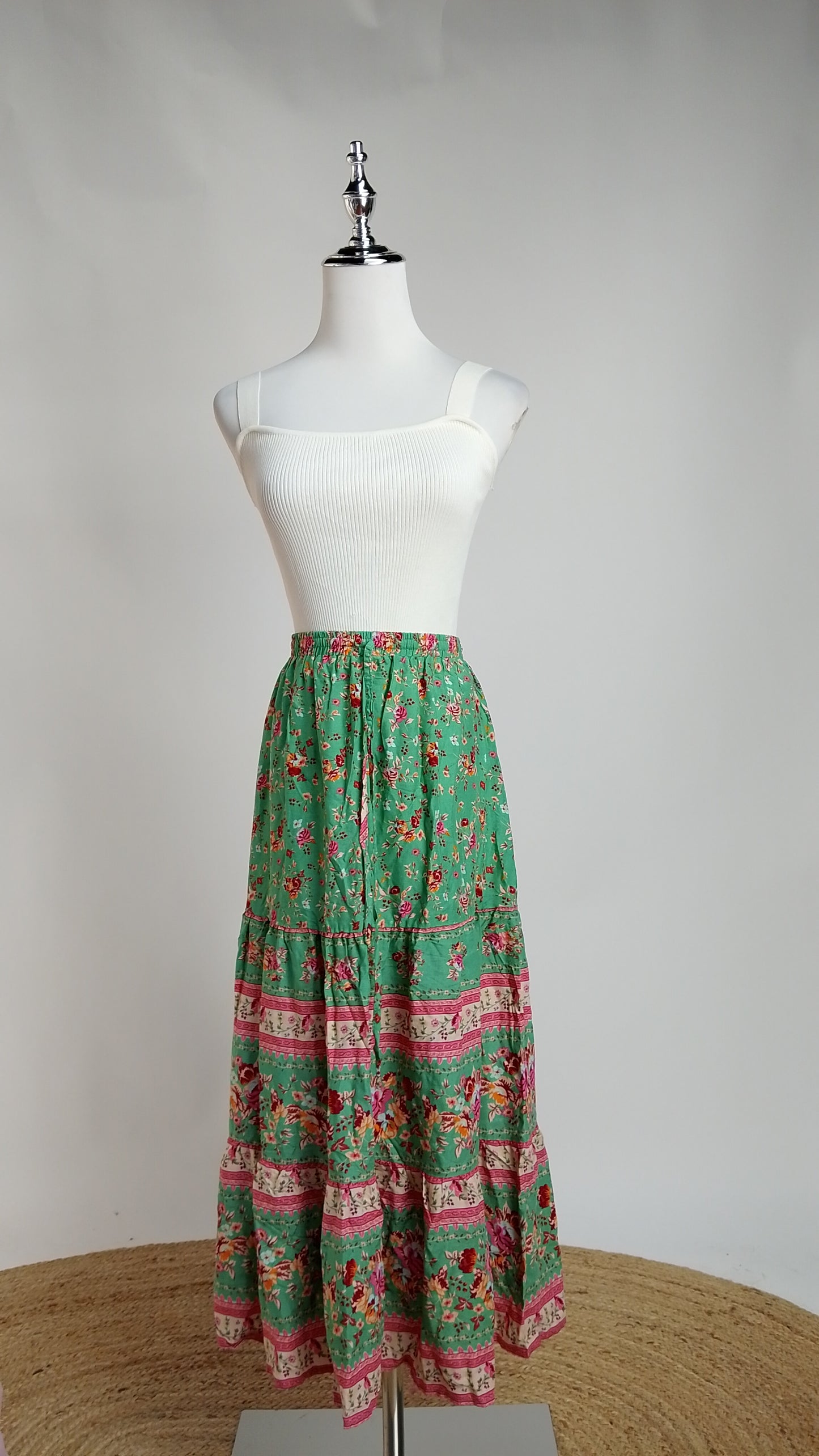 Falda Floral Verde / ANF05
