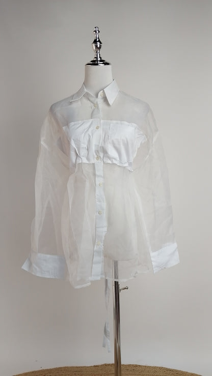 Blusa blanca transparente / ANB26028