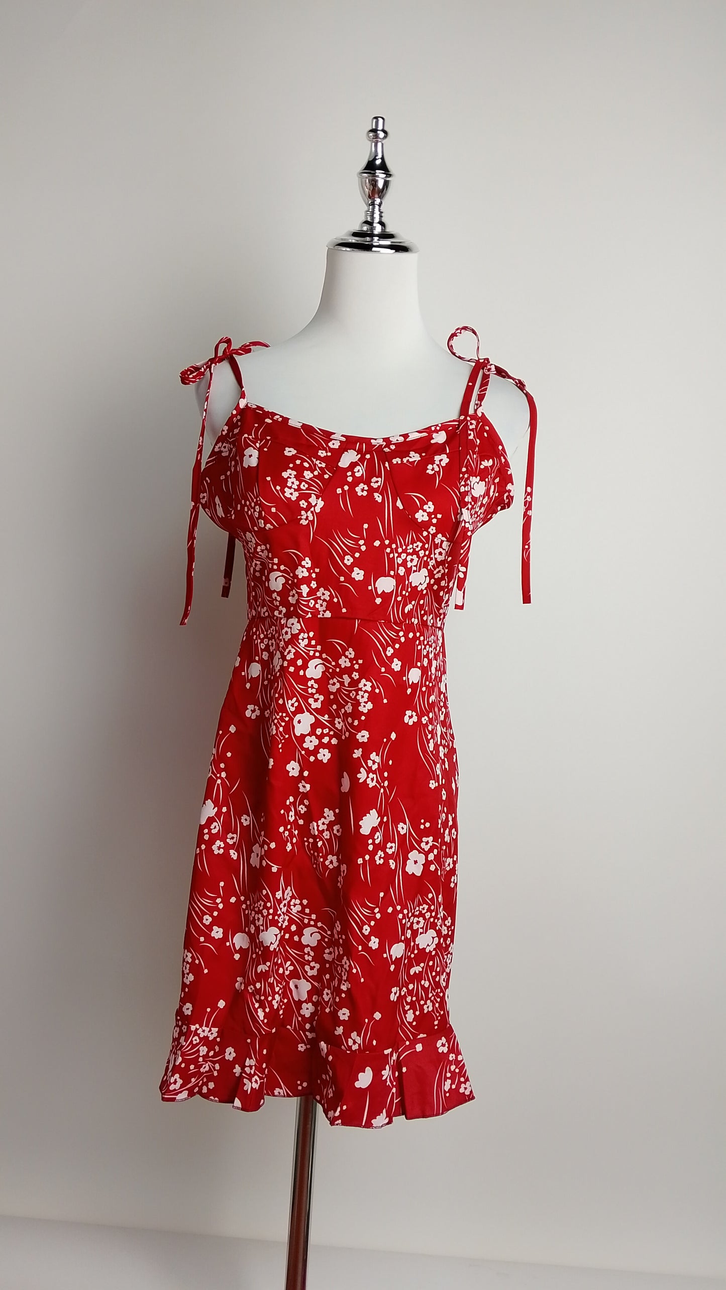 Vestido flores rojo / L53A