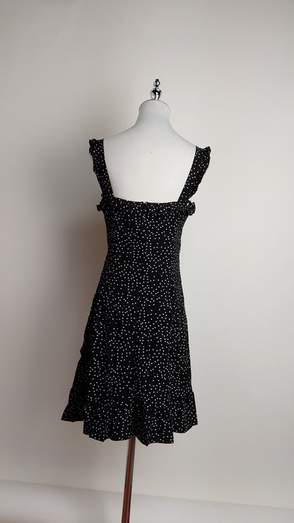Vestido negro puntos / L54A