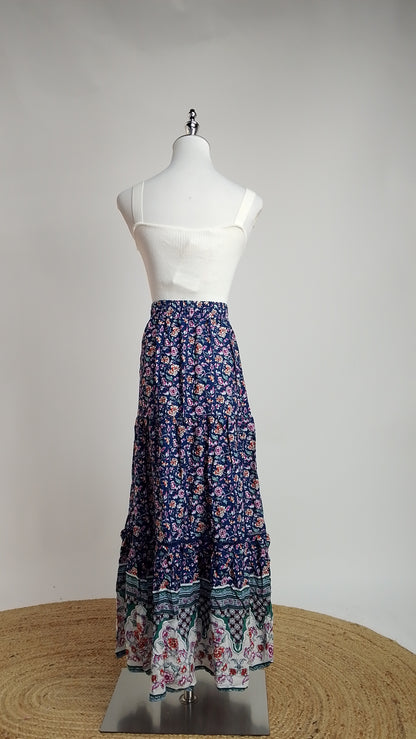 Falda Bohemia Oscura Estampada / ANF06