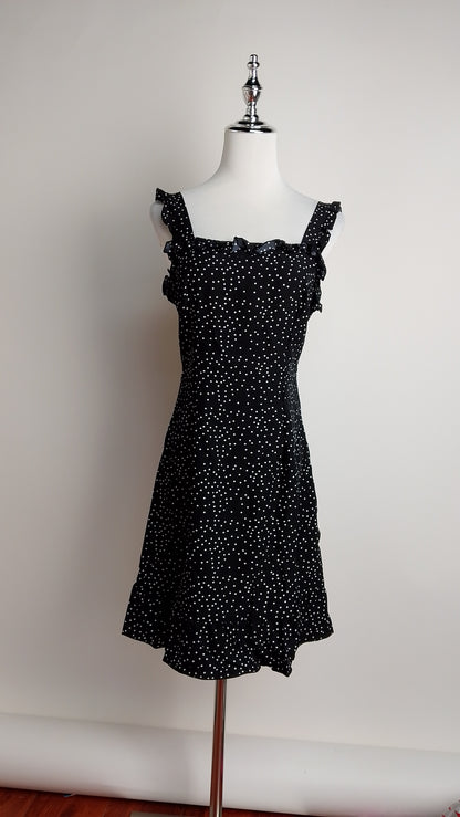 Vestido negro puntos / L54A