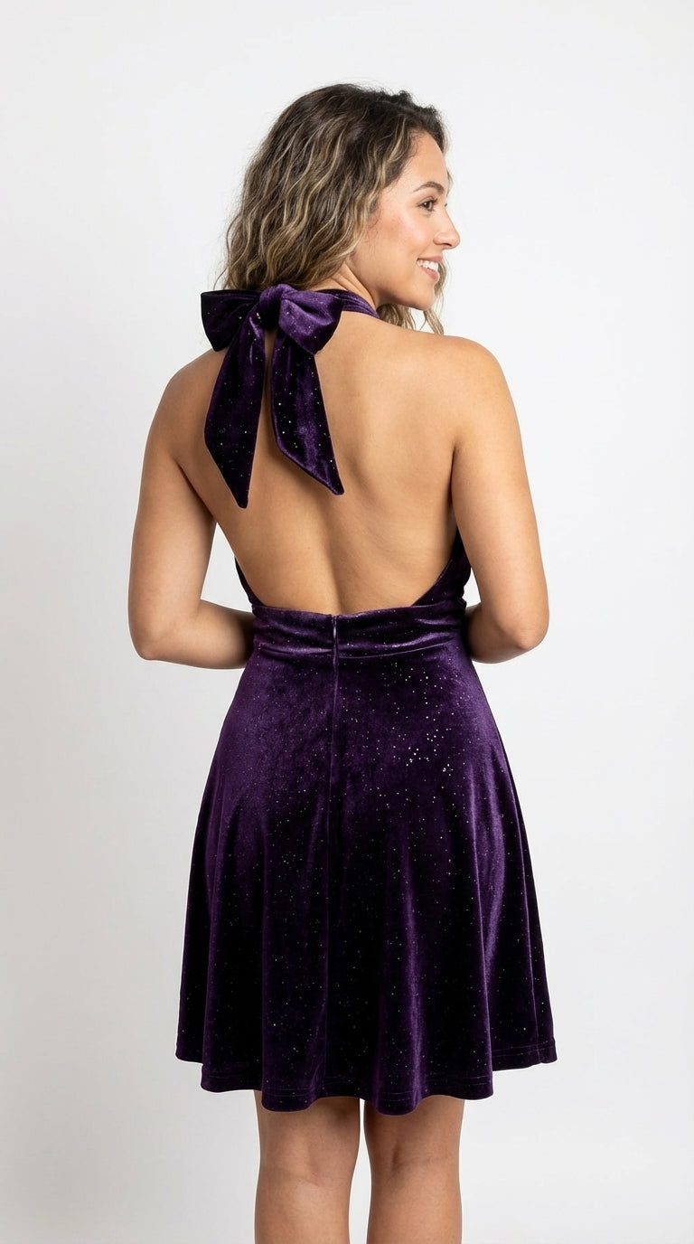 Vestido morado corto / UV25