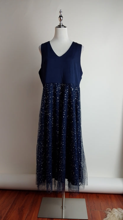 UV27 – Vestido azul midi vaporoso