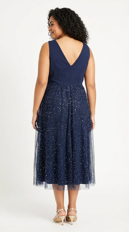 UV27 – Vestido azul midi vaporoso