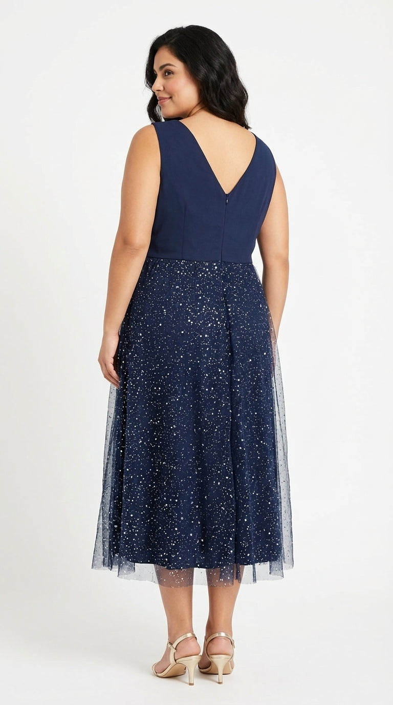 UV27 – Vestido azul midi vaporoso