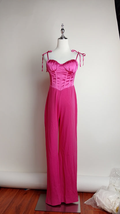 Enterizo fucsia strapless D&M / V463