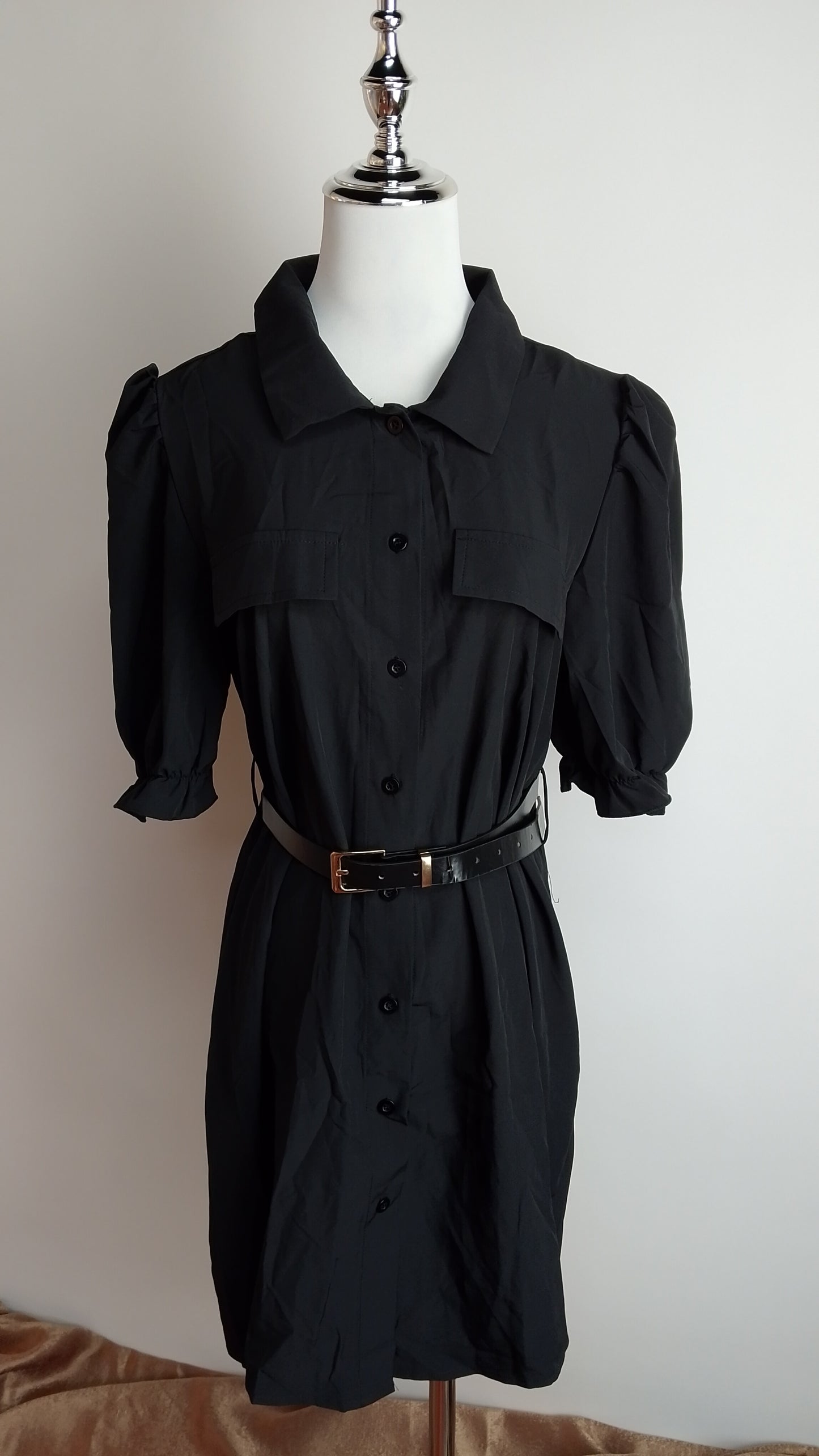 Vestido Camisero Negro / ANU10
