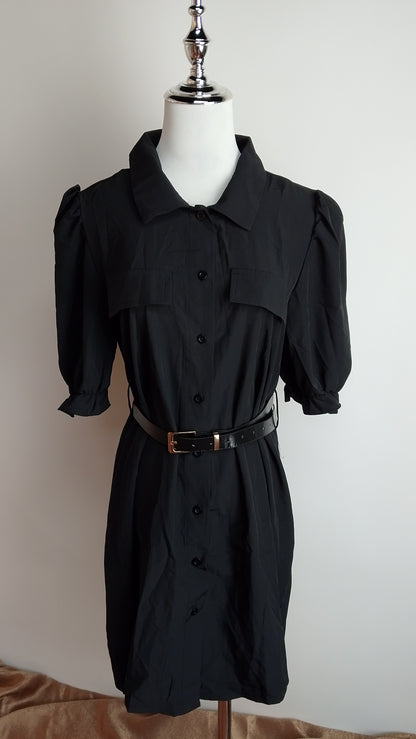 Vestido Camisero Negro / ANU10