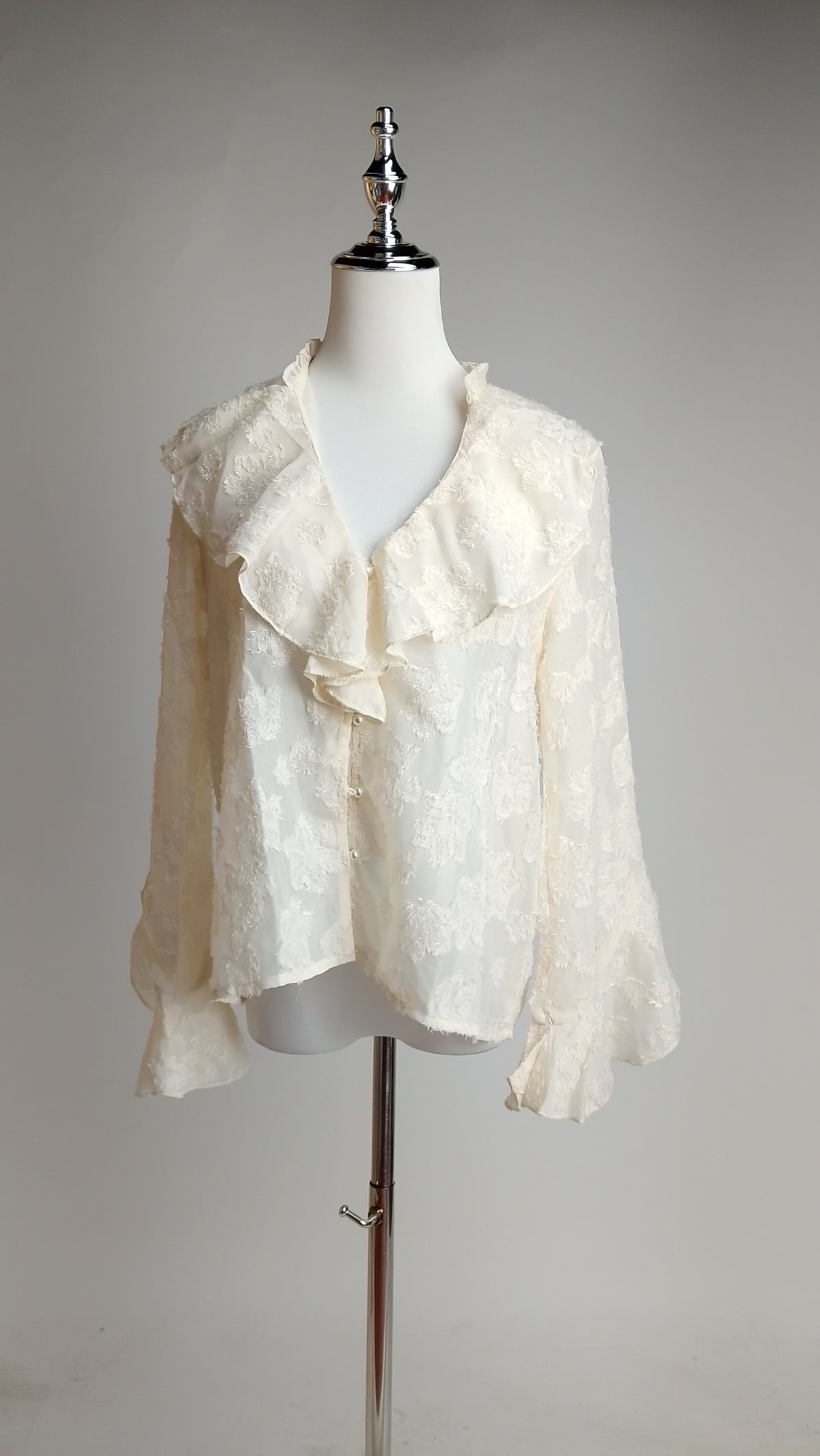 Blusa Blanca con Volantes / ANB26074