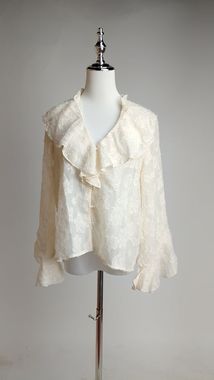 Blusa Blanca con Volantes / ANB26074