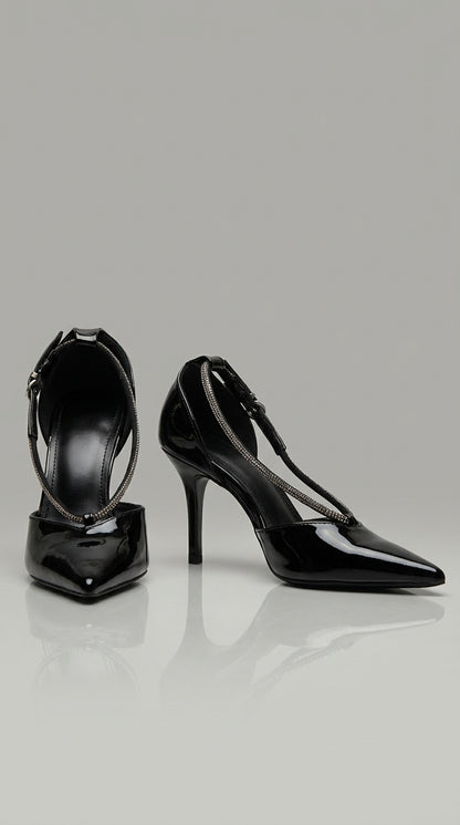 Zapatos Stiletto Negro Charol Clásico Z260120