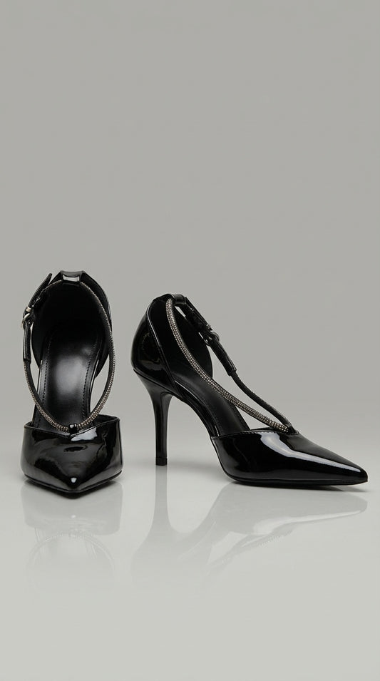 Zapatos Stiletto Negro Charol Clásico Z260120